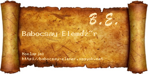 Babocsay Elemér névjegykártya