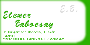 elemer babocsay business card